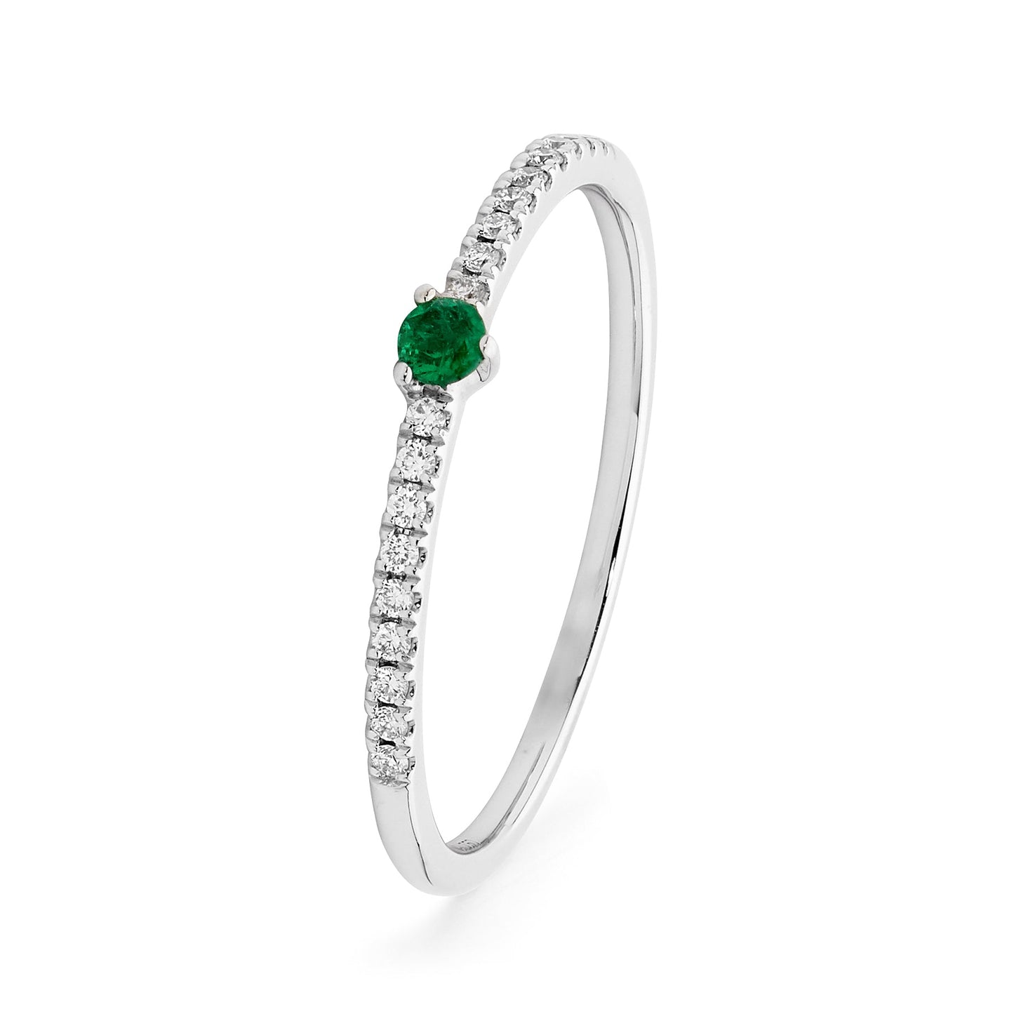 Petite Diamond Emerald Fine Ring