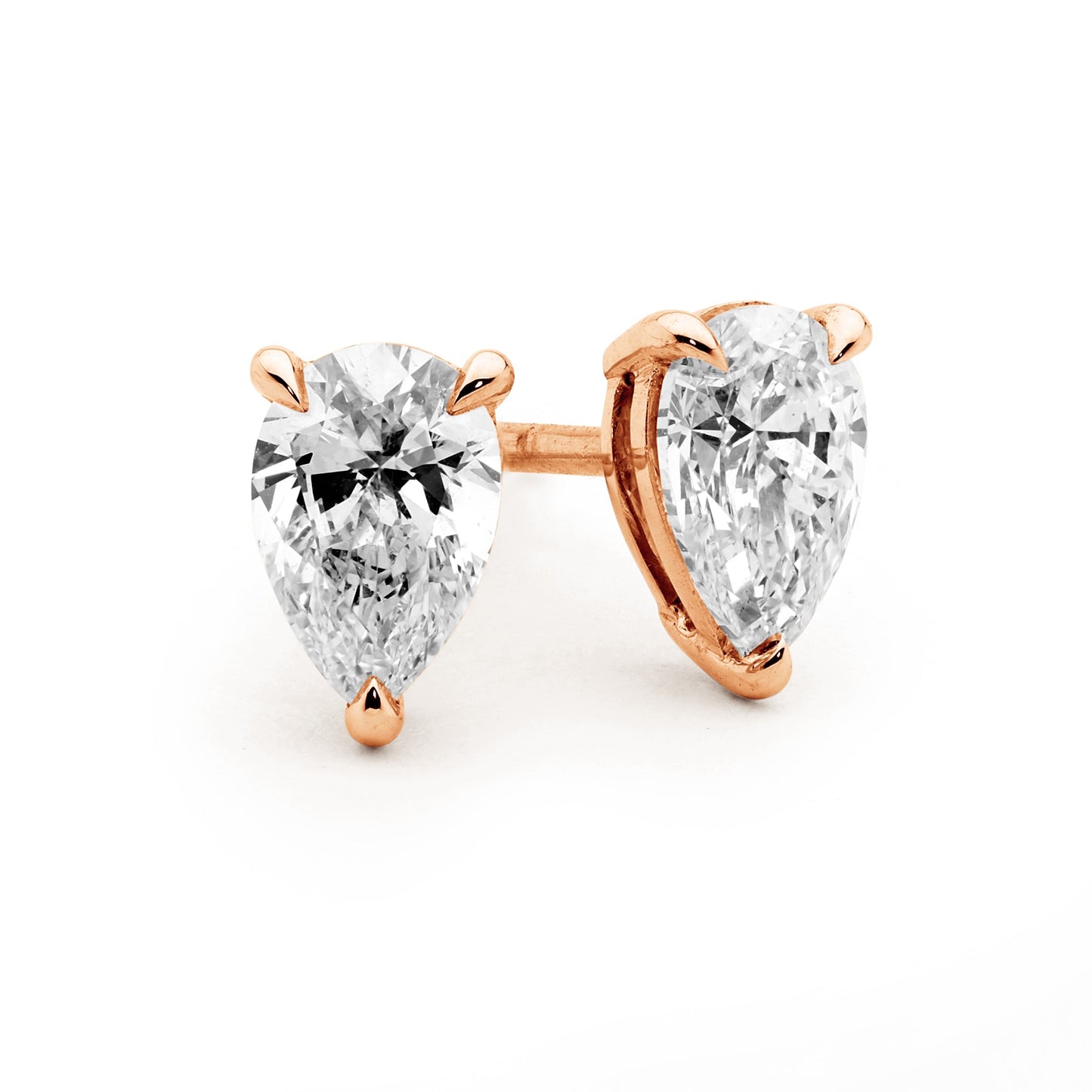 Pear Shape Diamond Stud Earrings