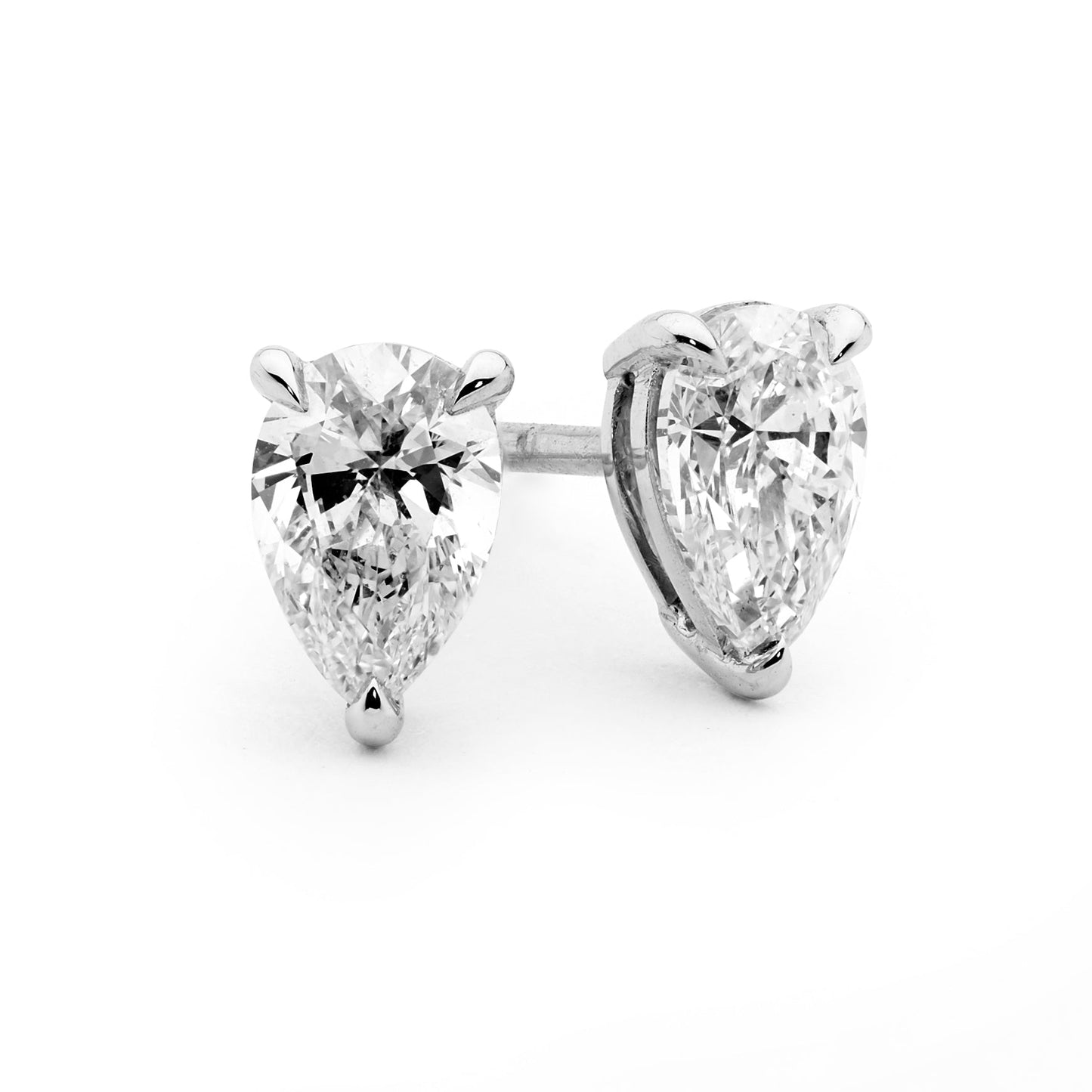 Pear Shape Diamond Stud Earrings