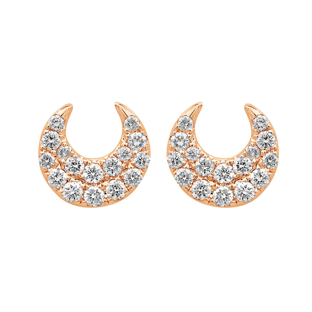 DOUBLE ROW CRESCENT MOON STUDS