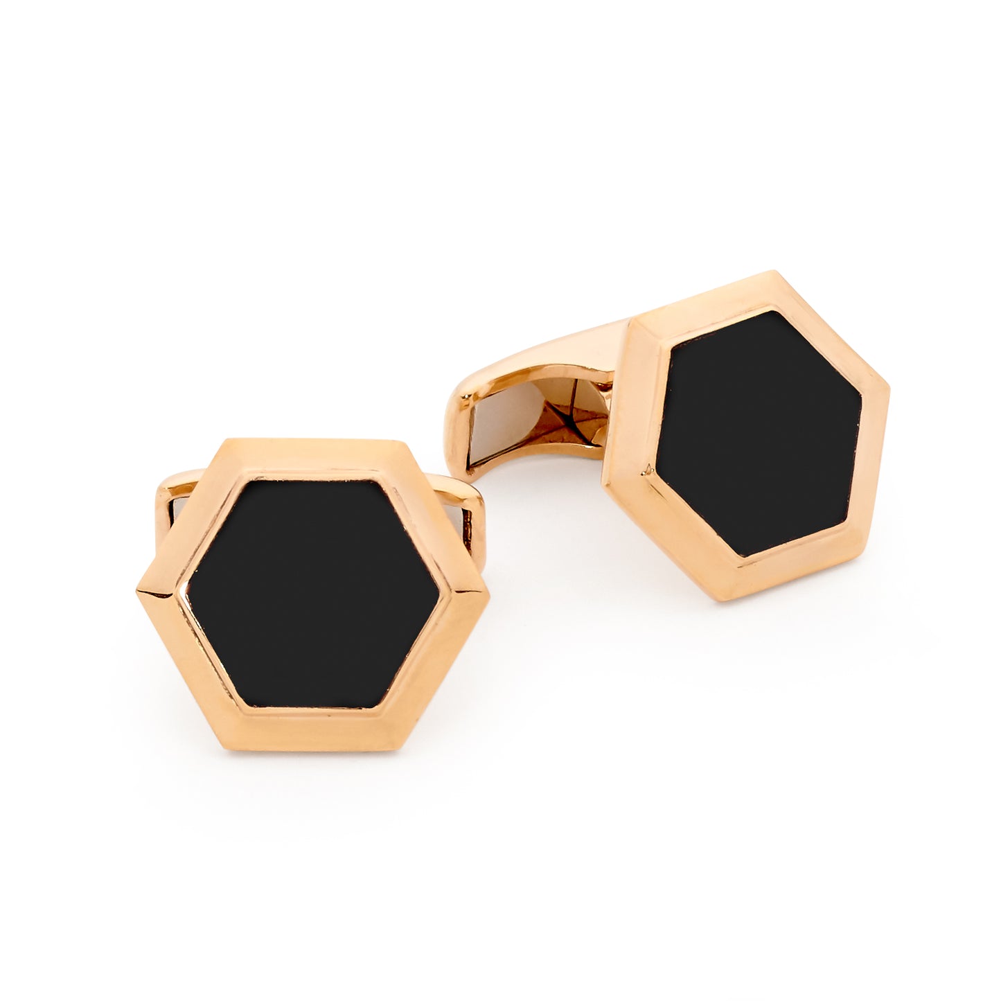 Hexagon Black Onyx Cufflinks