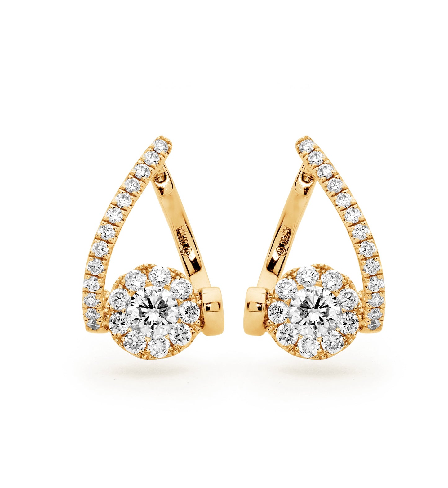 Floating Twist Style Diamond Hoops
