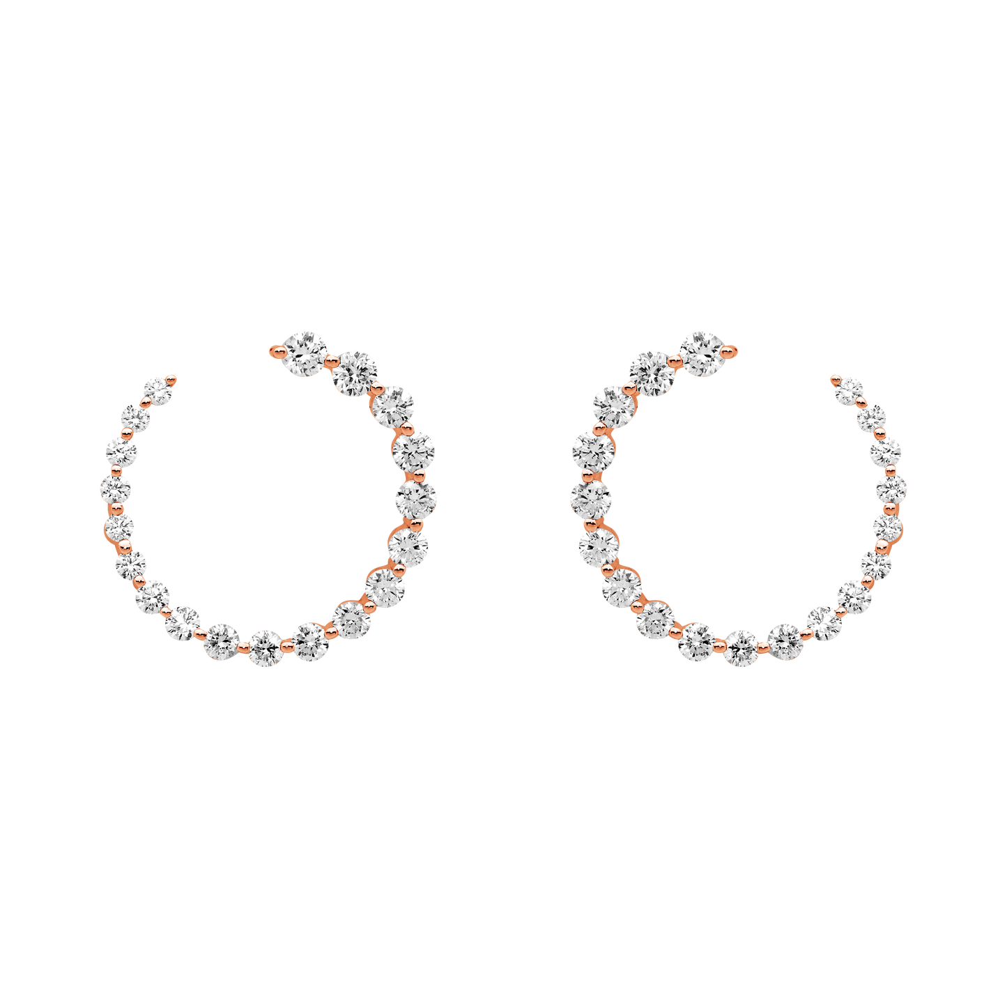 Spiral Tension Set Diamond Hoops