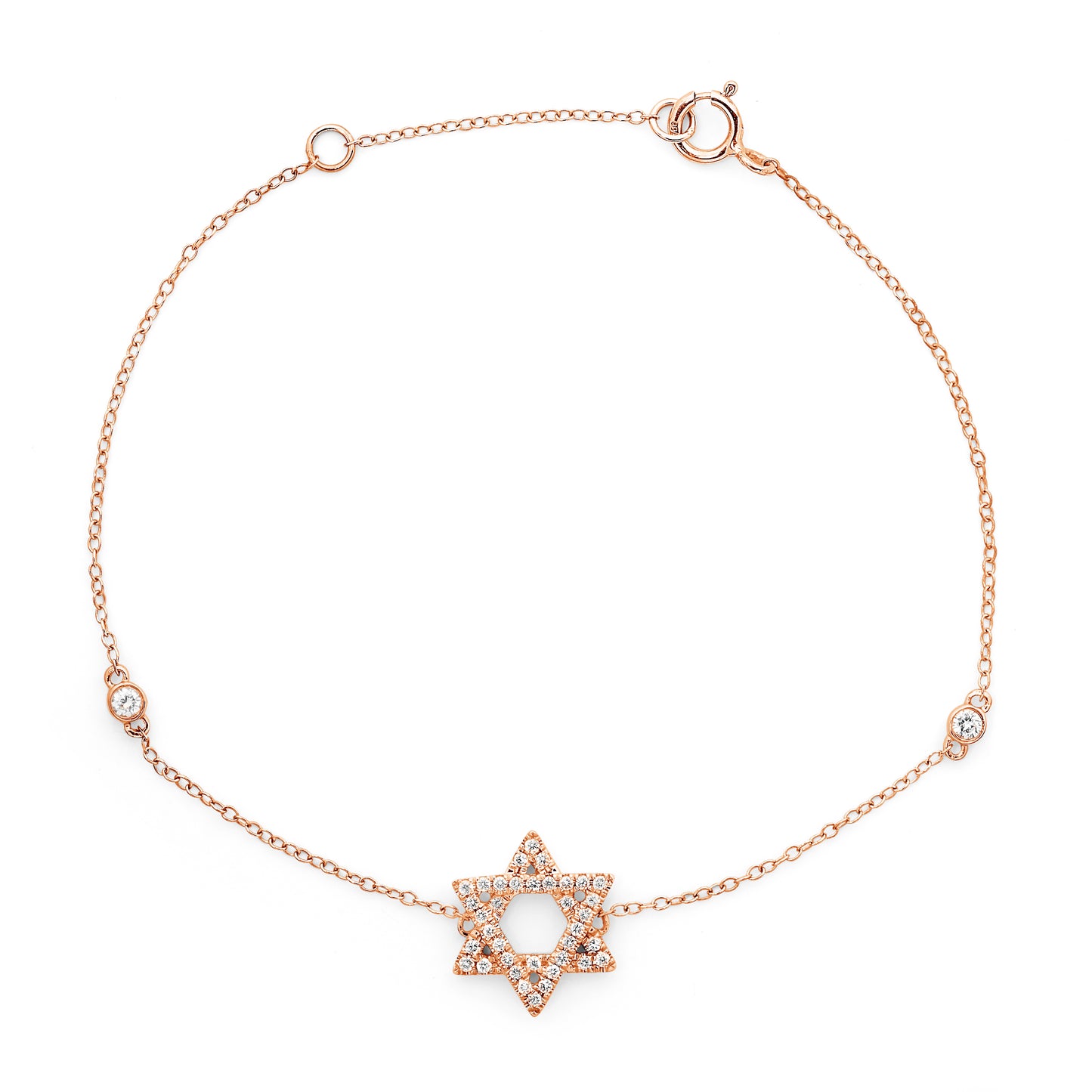 Star of David Diamond and Gold Bracelet