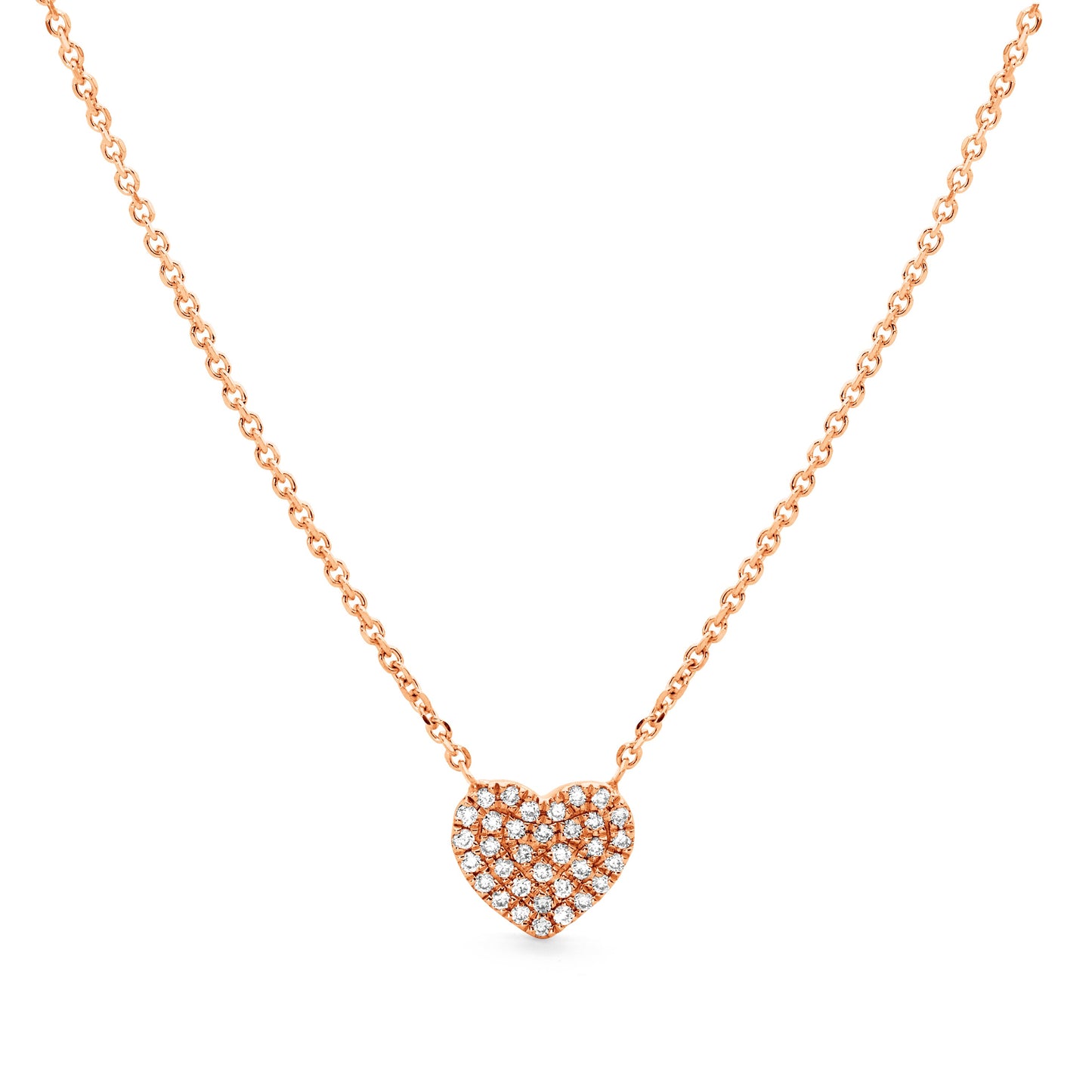 Love Heart Pave Diamond Chain Necklace