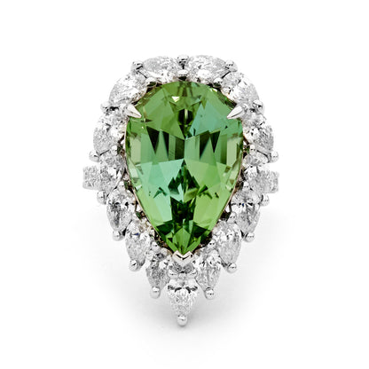 Cactus Flower Tourmaline & Diamond Ring