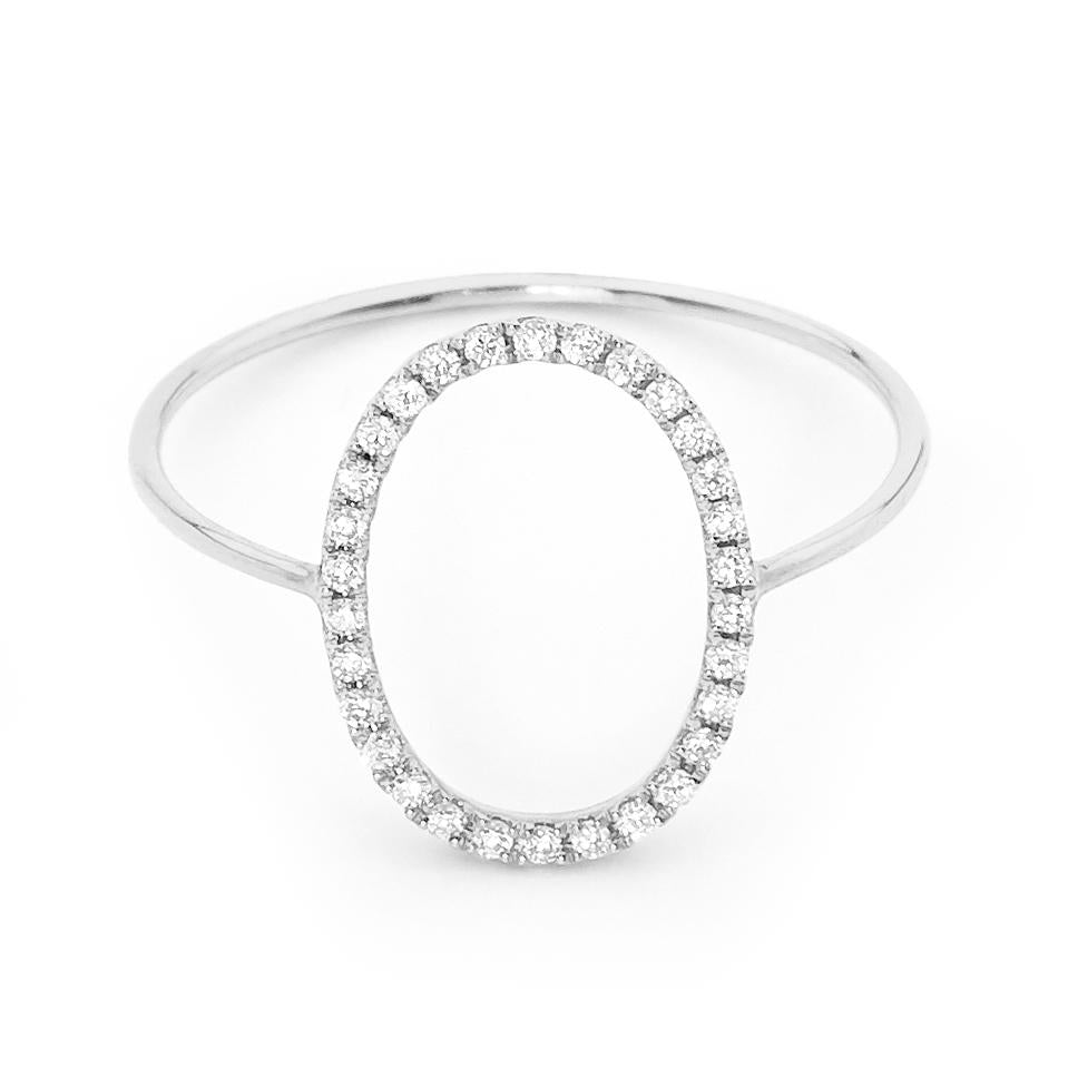 Oval Silhouette Fine Diamond Ring