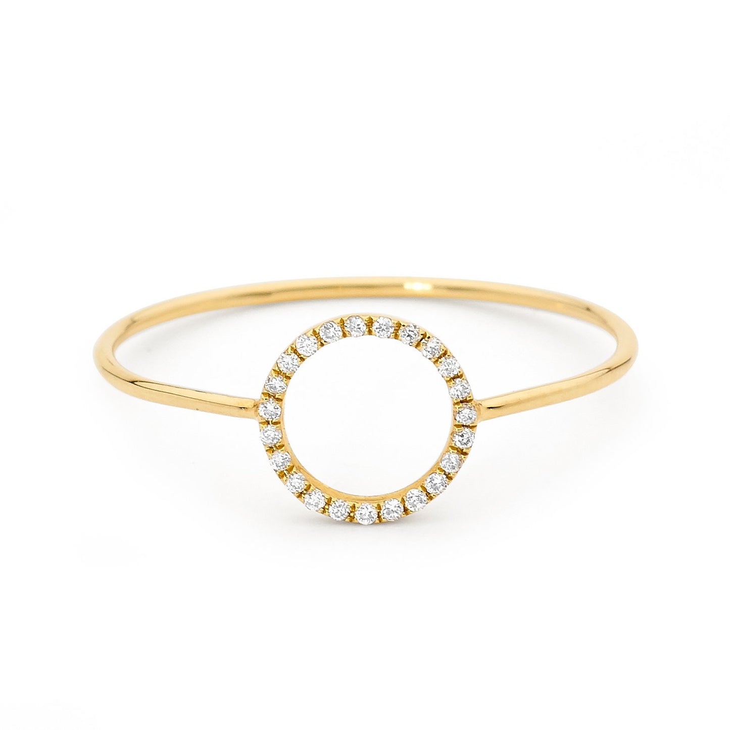 Petite Diamond Circle Silhouette Ring