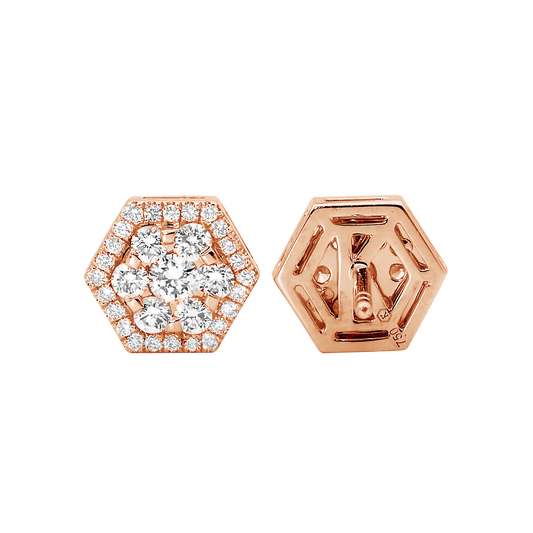 Diamond Hexagon Earrings