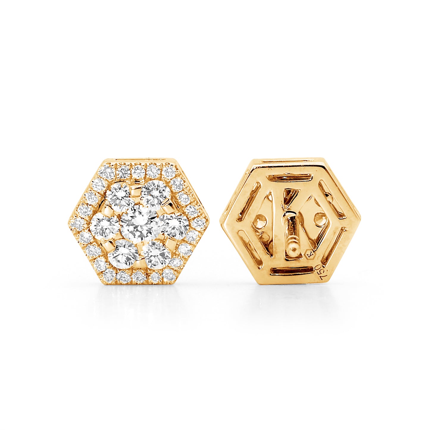 Diamond Hexagon Earrings