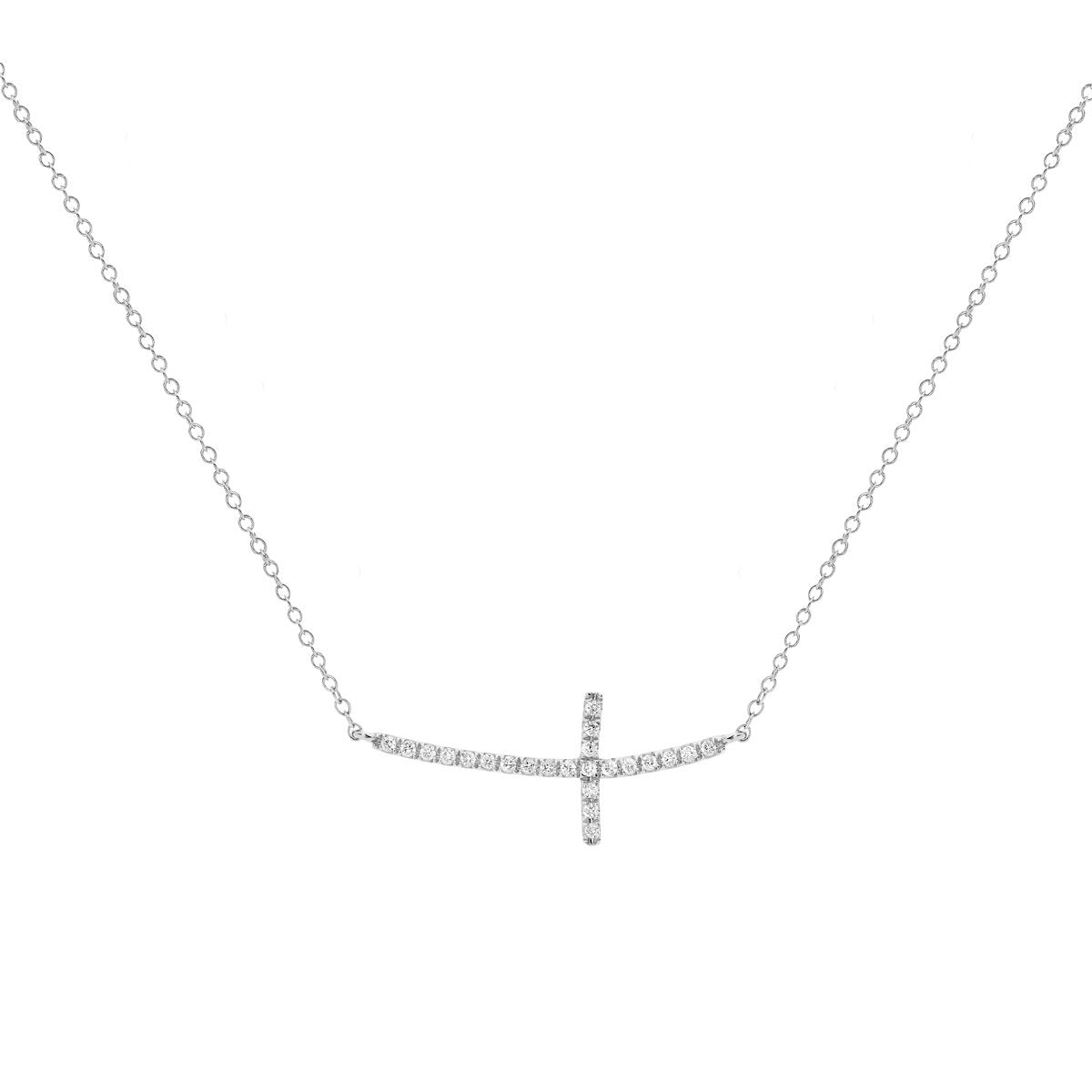 Diamond and Gold Fine Cross Necklace