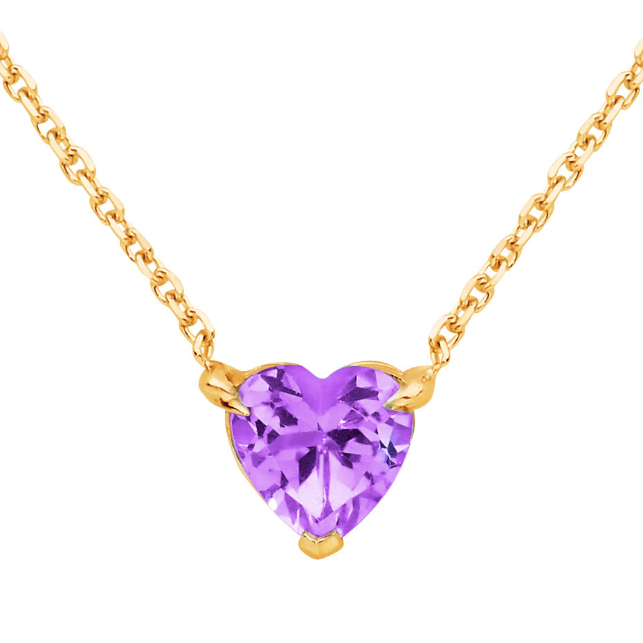 Amethyst Heart Birthstone – February