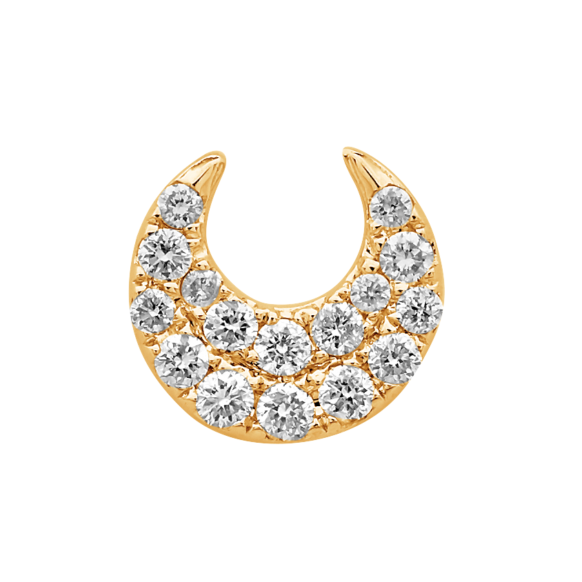 DOUBLE ROW CRESCENT MOON SINGLE STUD