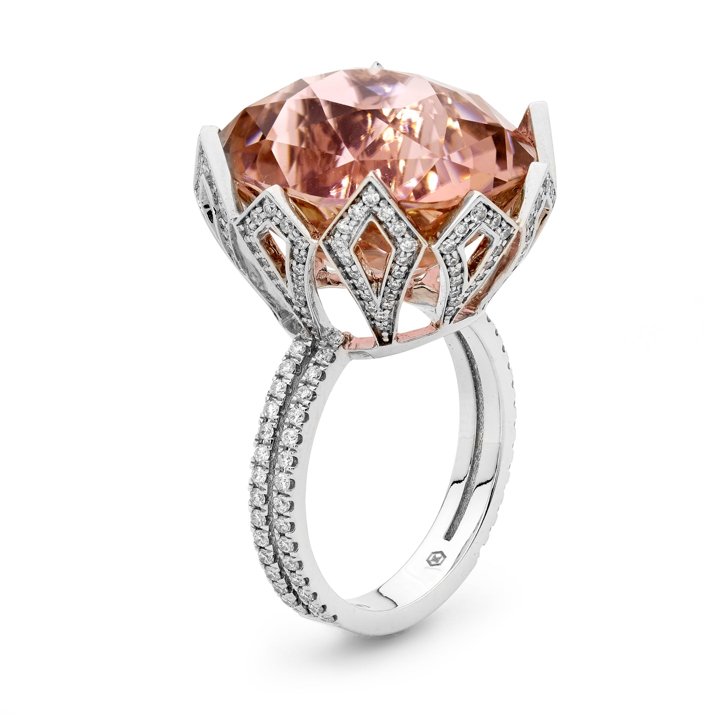 Rose Tourmaline & Diamond Ring