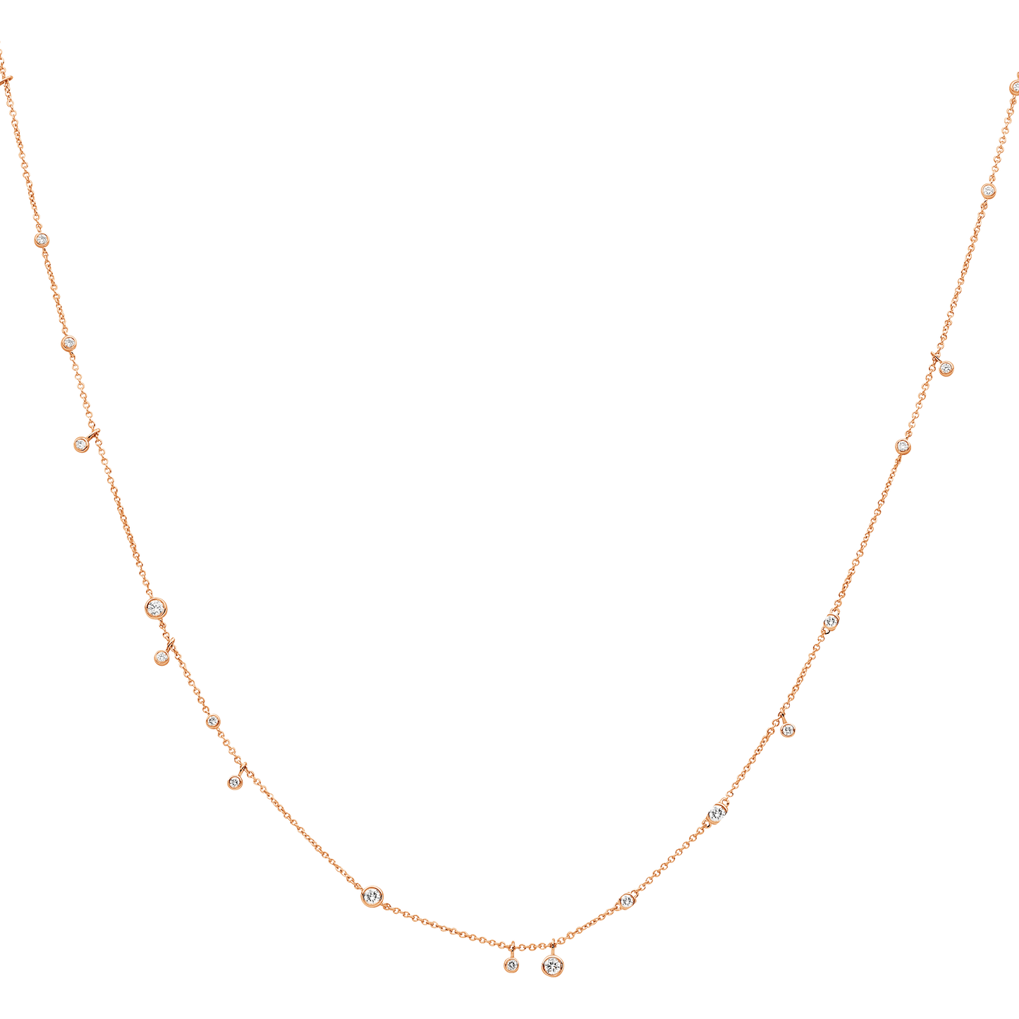 Petite 18K Gold Chain with Bezel-Set Diamonds