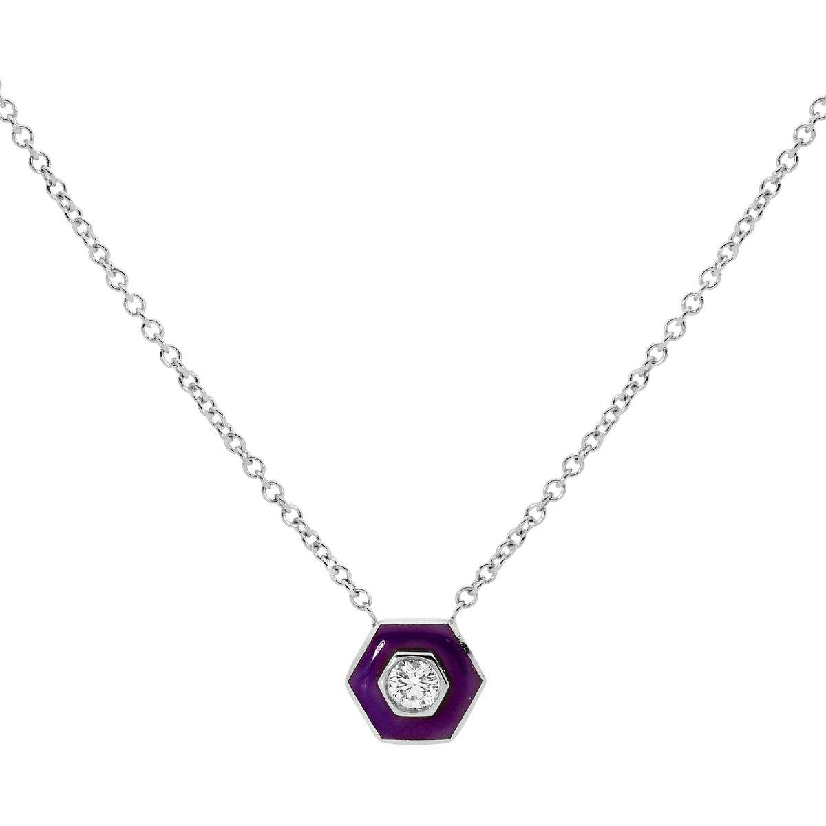 Purple diamond pendant deals