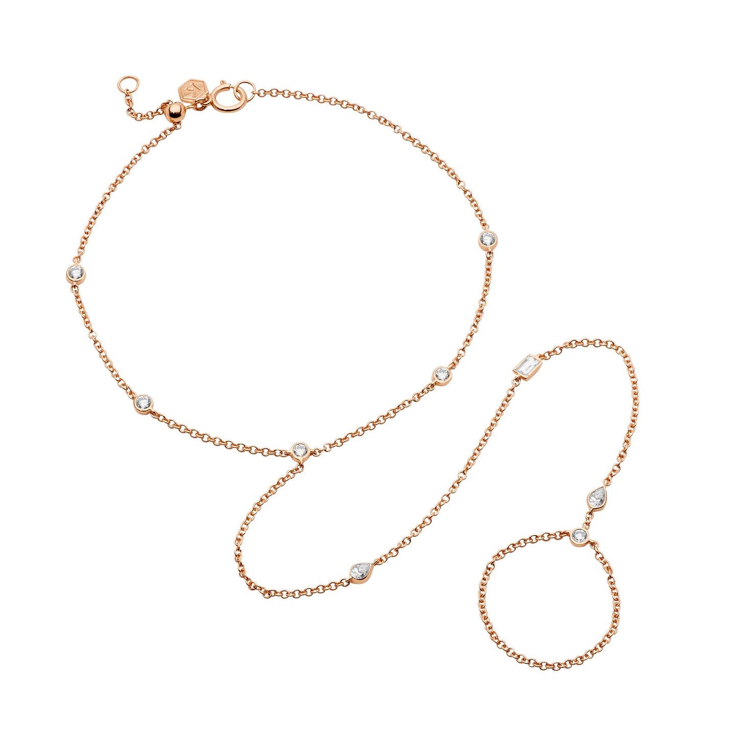 DAINTY HAND JEWEL WITH DIAMONDS