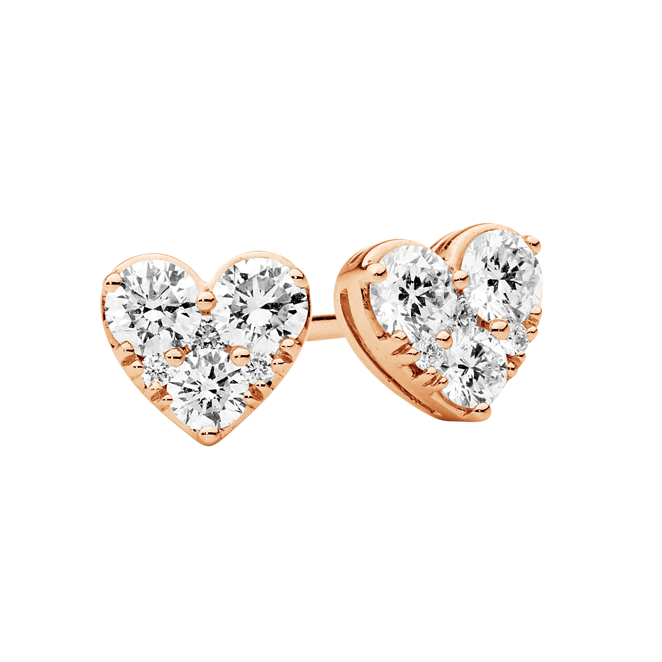 CLUSTER HEART STUDS