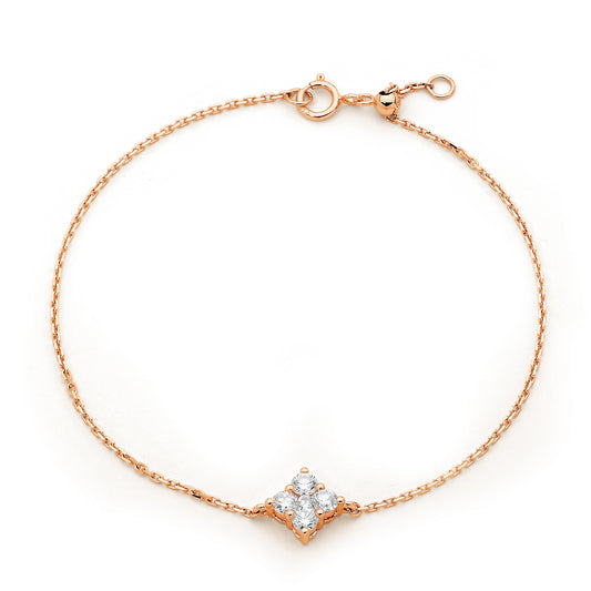 Fine Diamond Floral Charm Bracelet