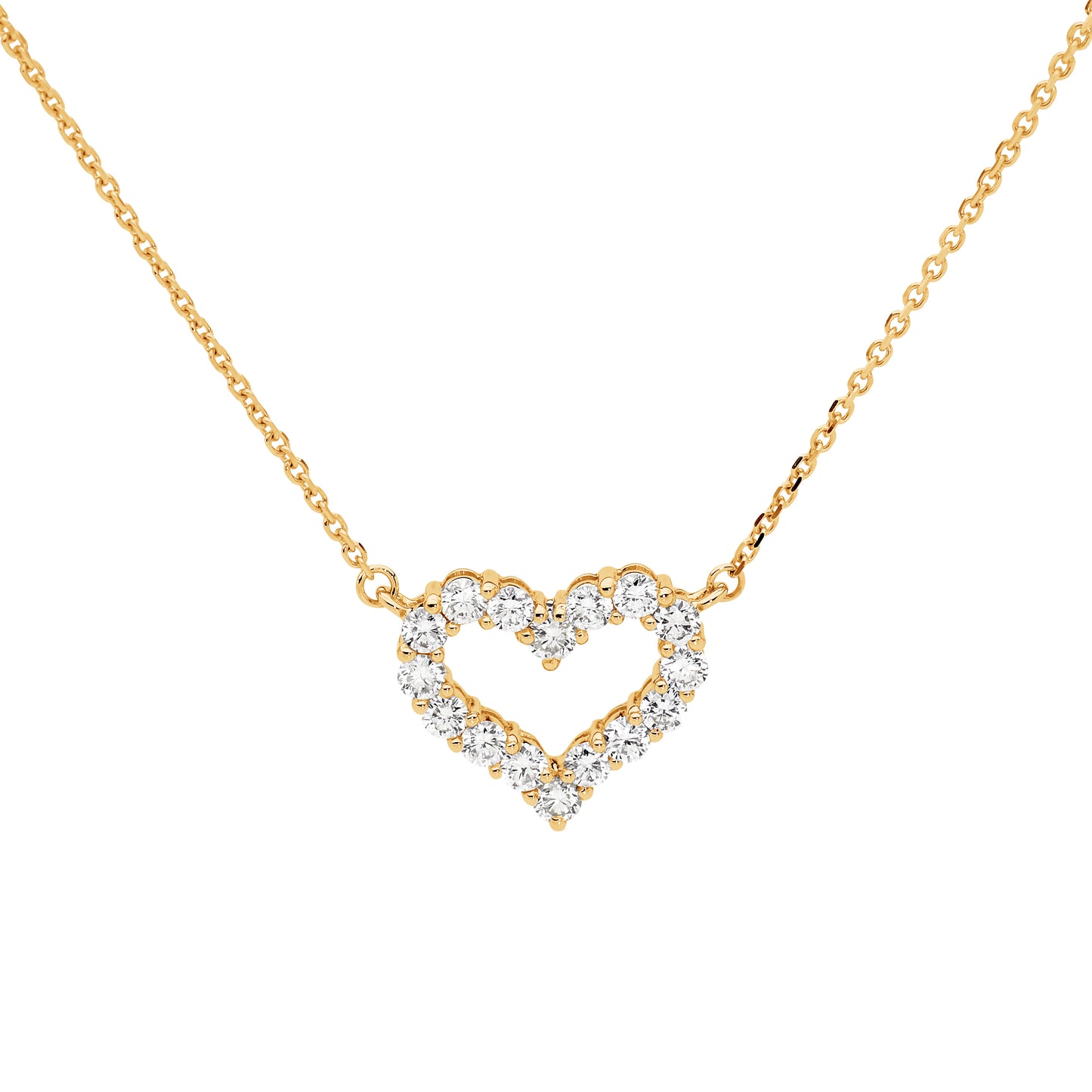 Open Diamond Heart Necklace