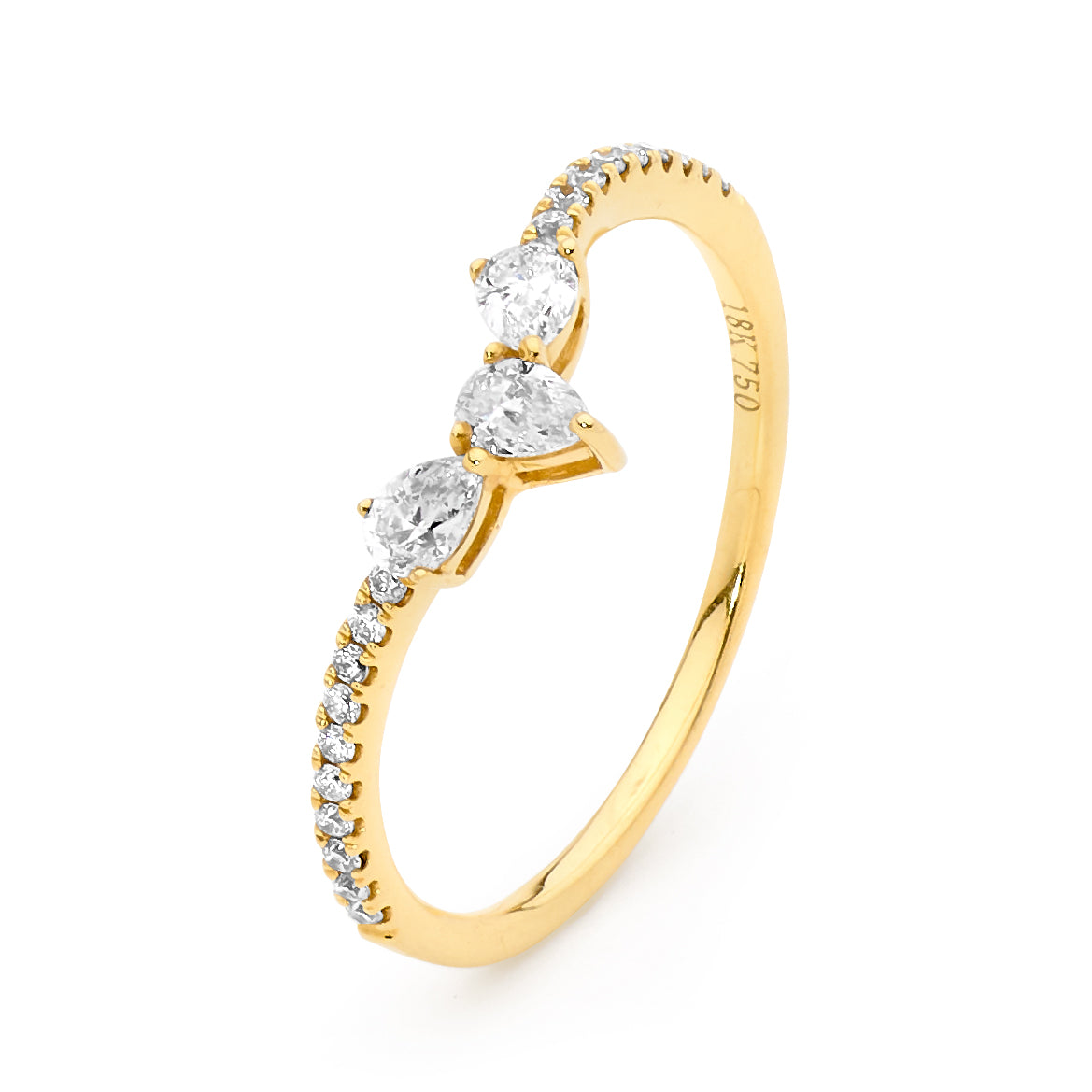 Pear-Cut Diamond Trilogy Band