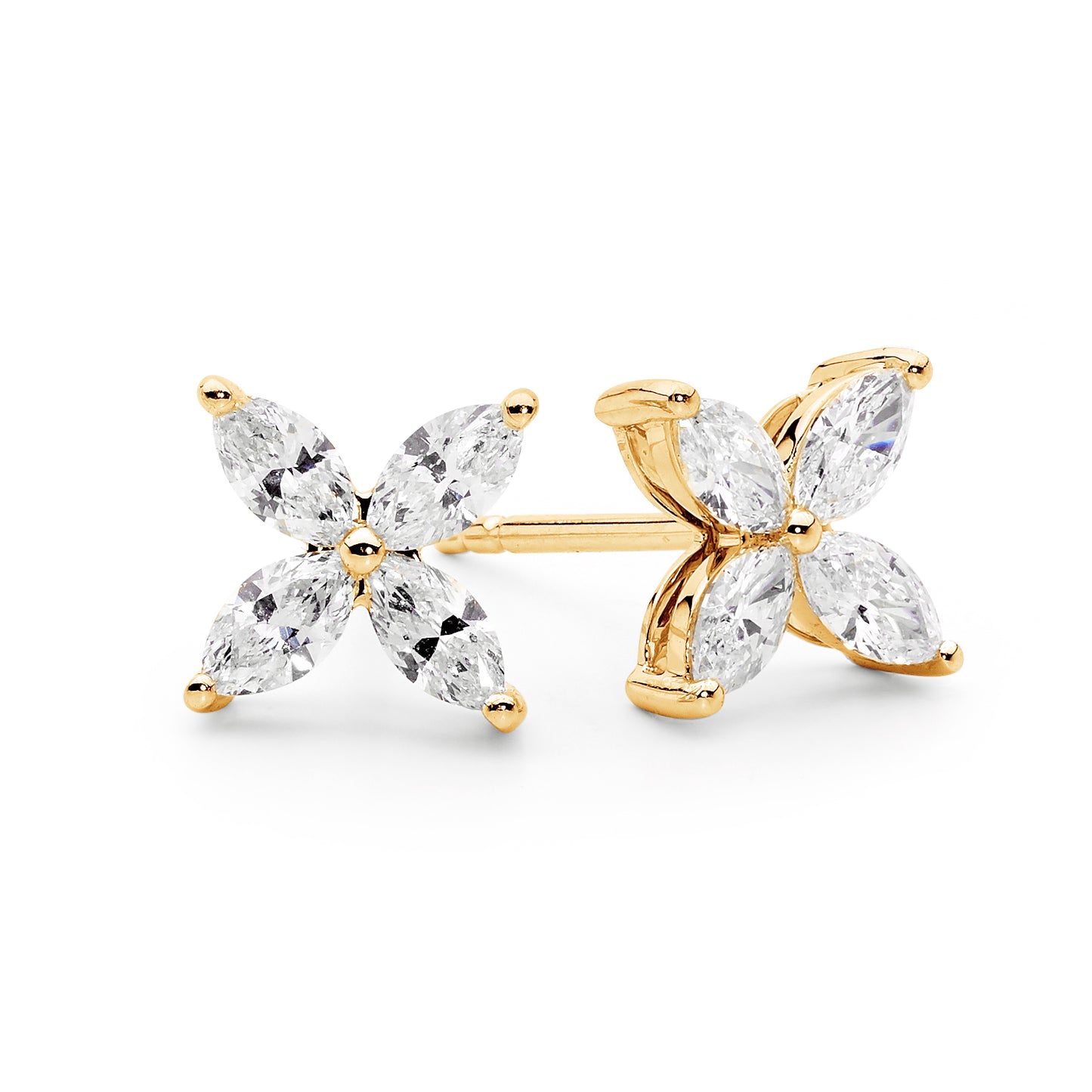 Diamond Flower Studs