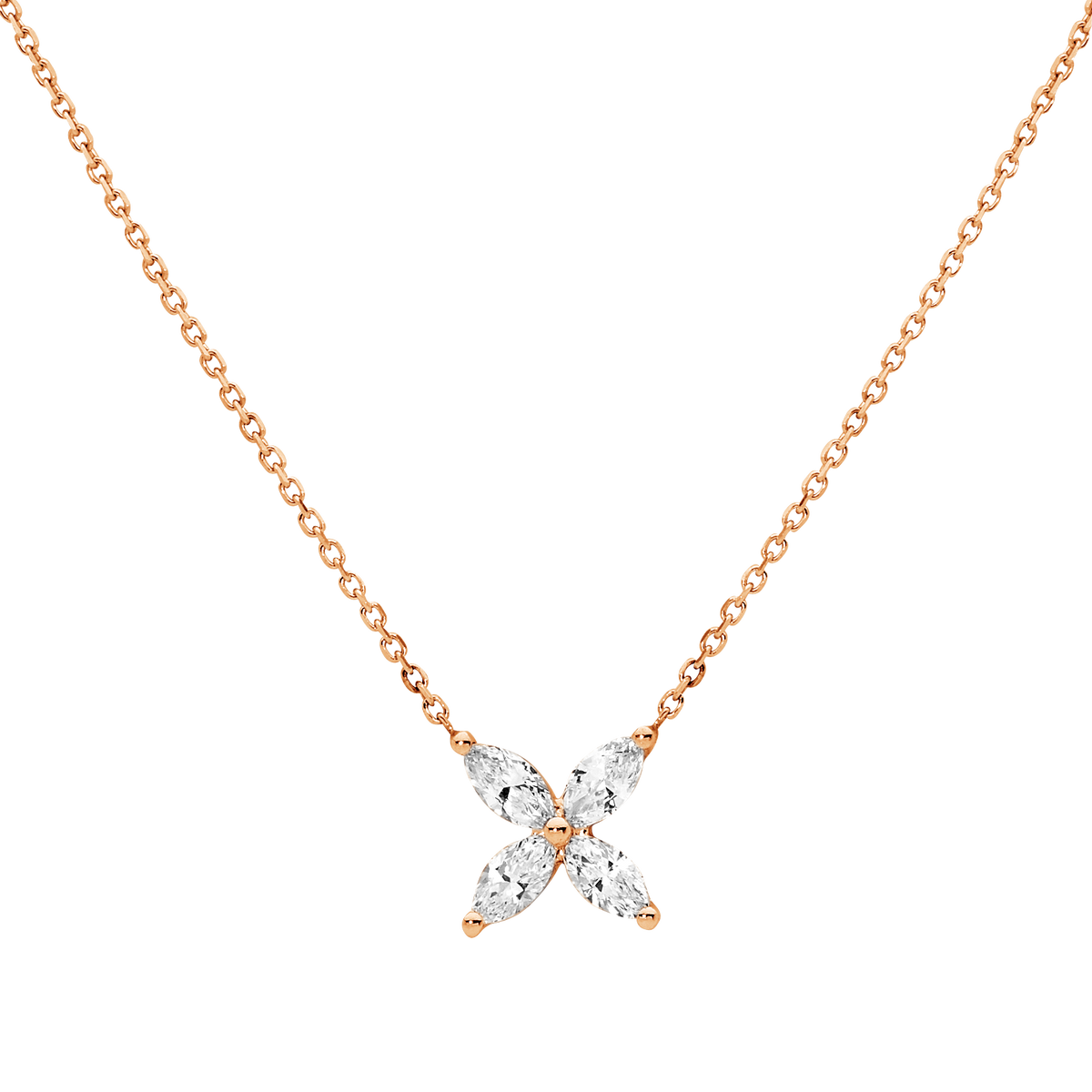 Diamond rose pendant necklace deals