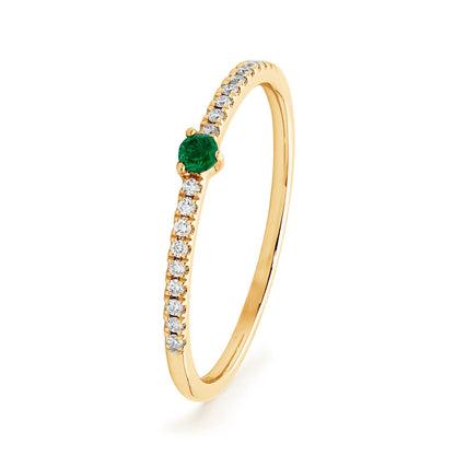 Petite Diamond Emerald Fine Ring
