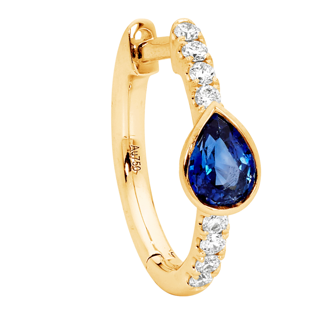 Pear Shape Sapphire Hoop Earrings