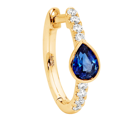 Pear Shape Sapphire Hoop Earrings