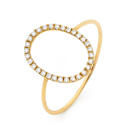 Oval Silhouette Fine Diamond Ring