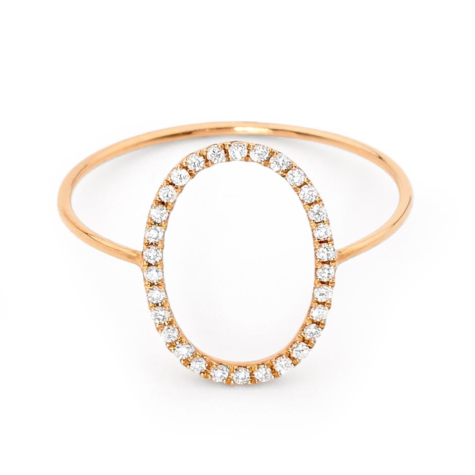 Oval Silhouette Fine Diamond Ring
