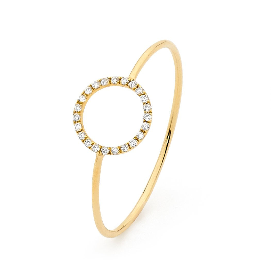 Petite Diamond Circle Silhouette Ring