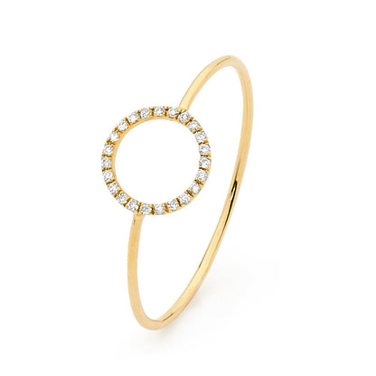 Petite Diamond Circle Silhouette Ring