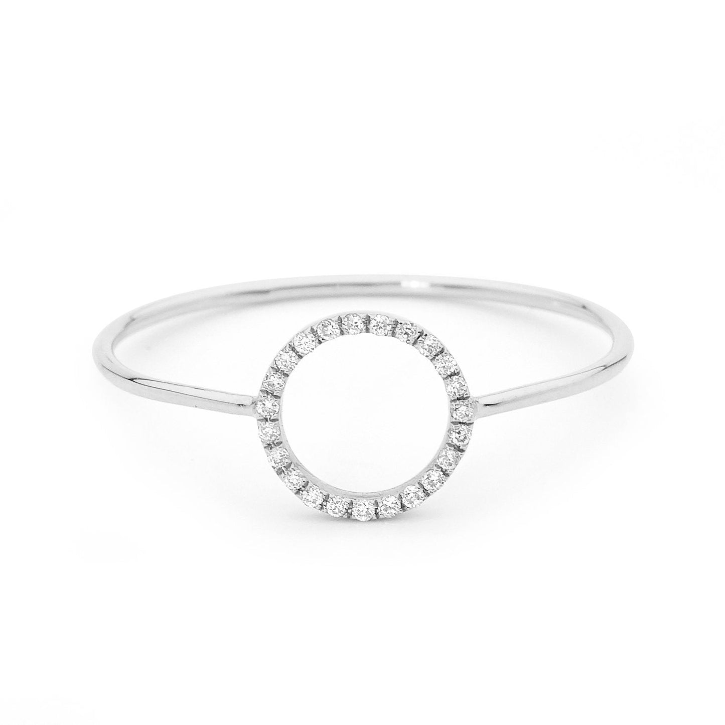 Petite Diamond Circle Silhouette Ring