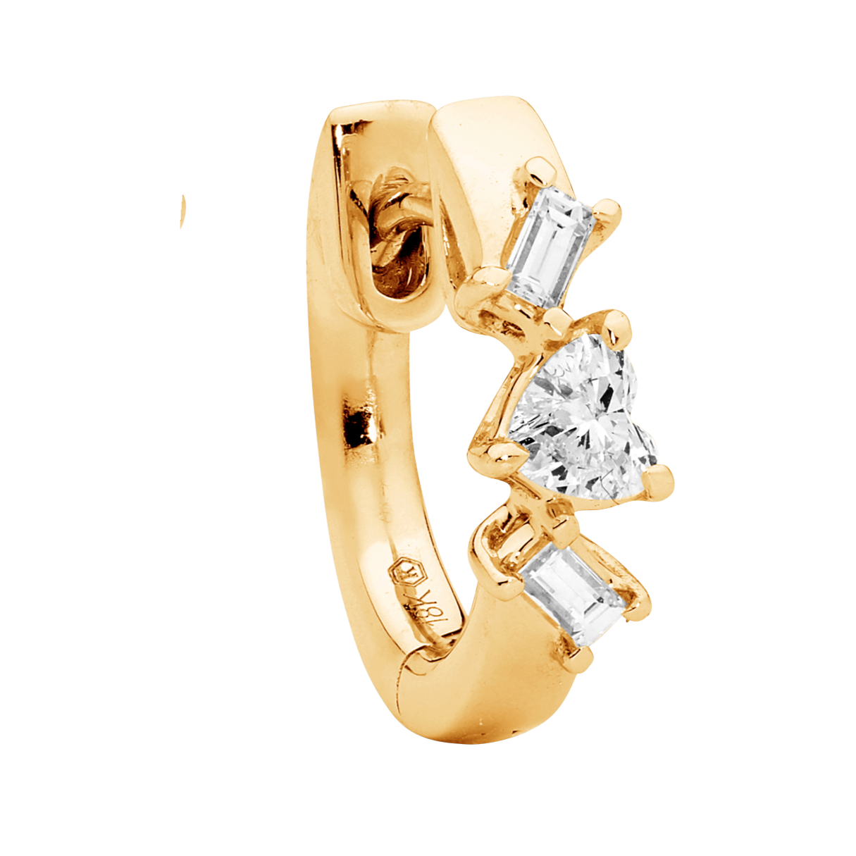 Small Baguette and Heart Shaped Hoops