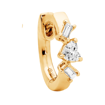 Small Baguette and Heart Shaped Hoops