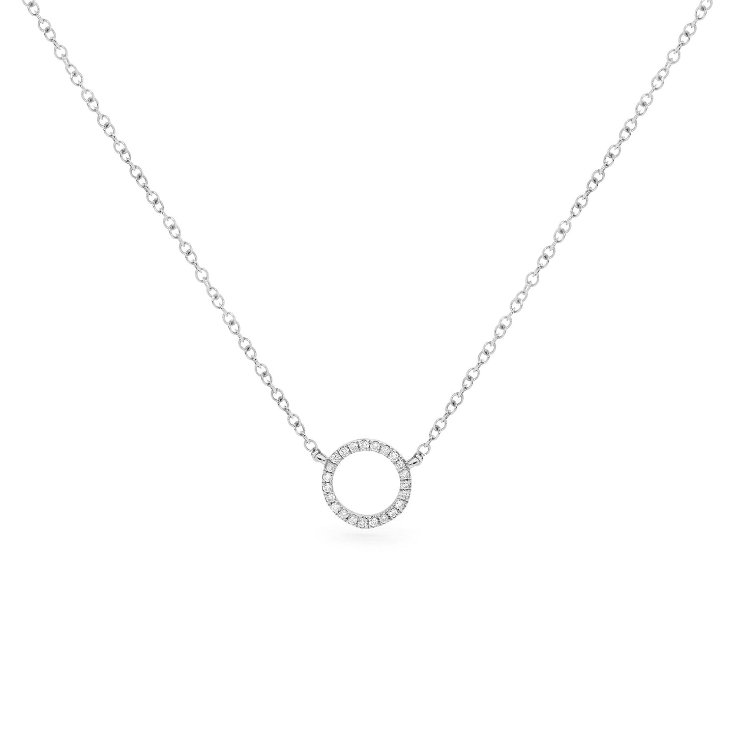 Round Halo Diamond Necklace