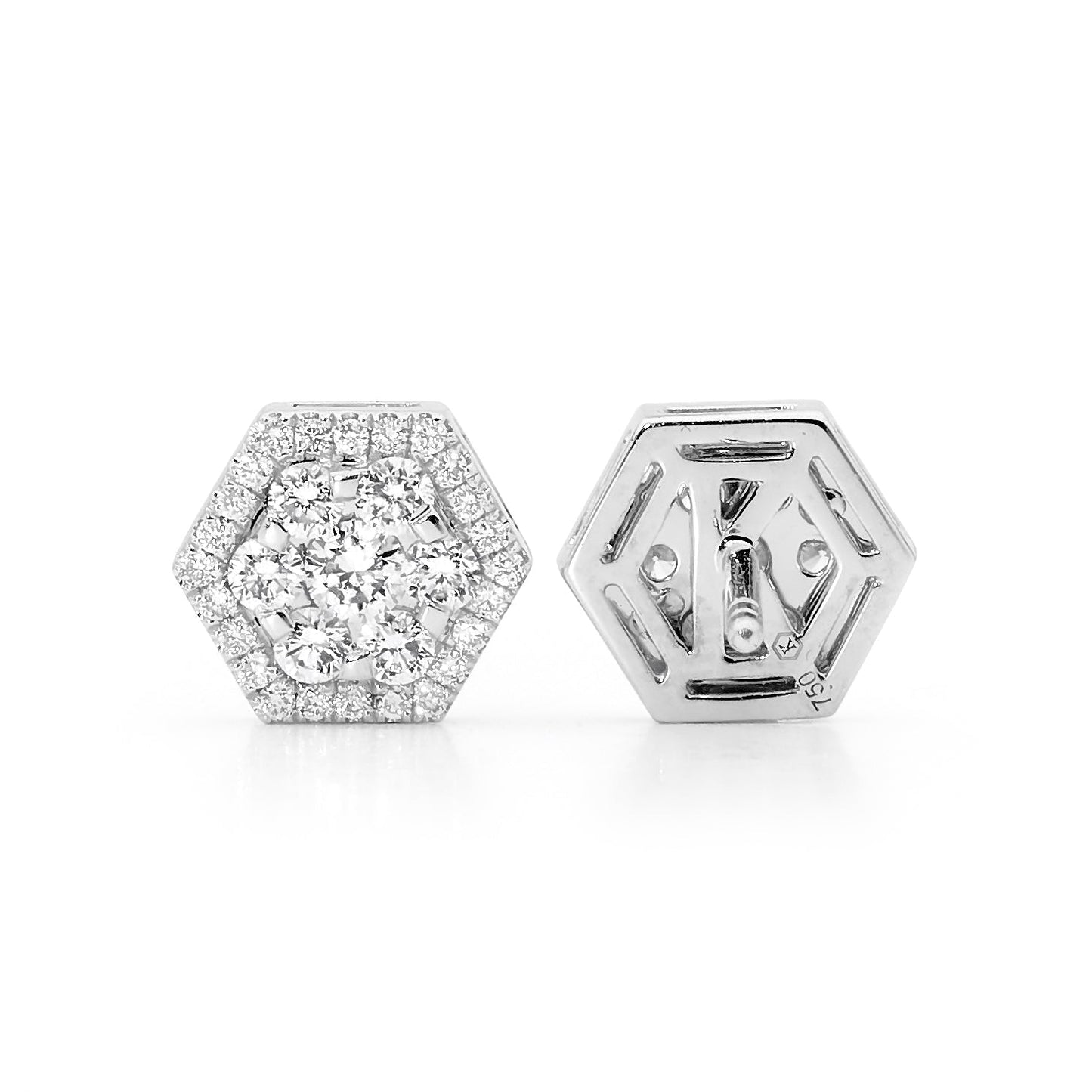 Diamond Hexagon Earrings