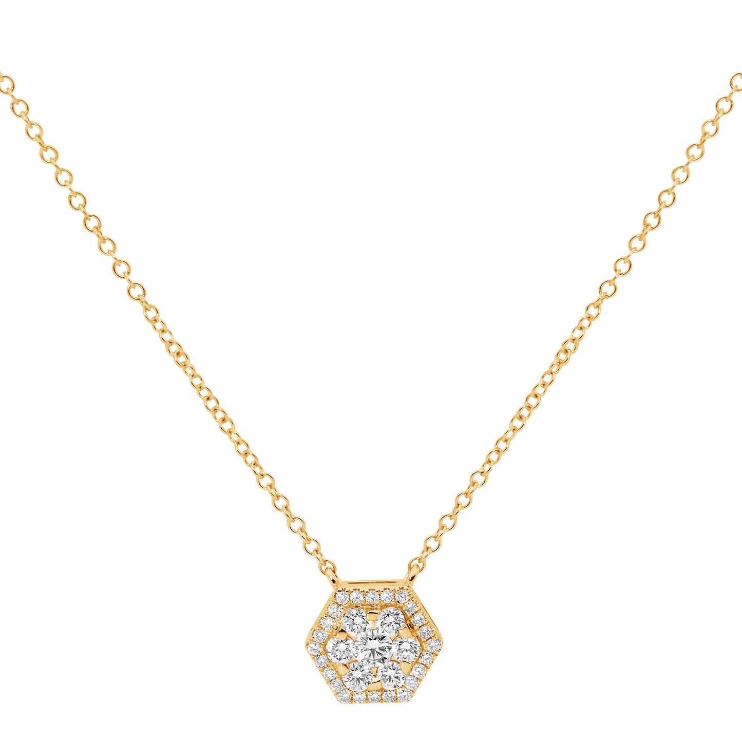 Diamond Hexagon Necklace