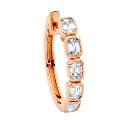 Emerald Cut Small Diamond Hoops