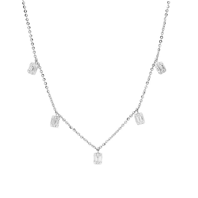 Art Deco Diamond Charm Necklace