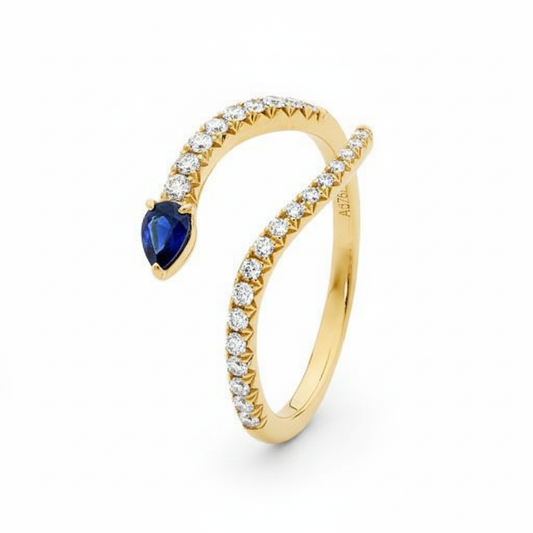 Pear Shape Sapphire & Diamond Ring
