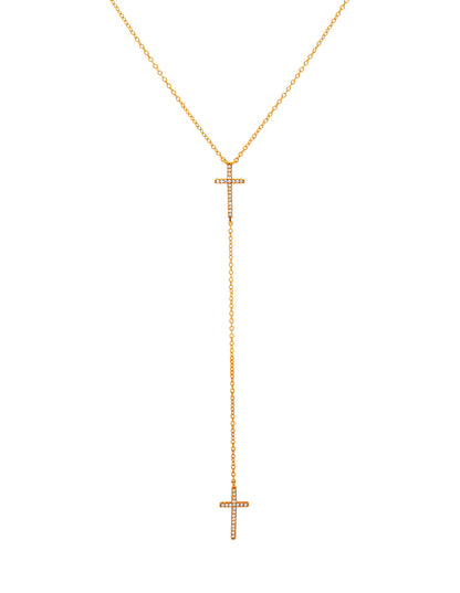 Diamond Drop Cross Necklace