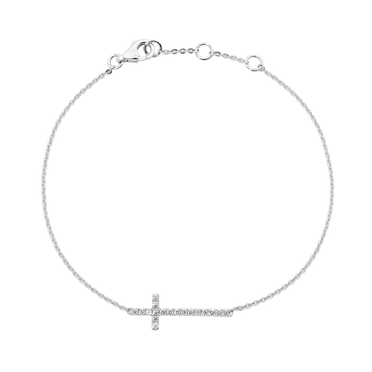 Fine Cross Diamond Bracelet