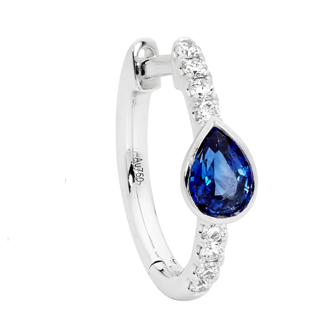 Pear Shape Sapphire Hoop Earrings