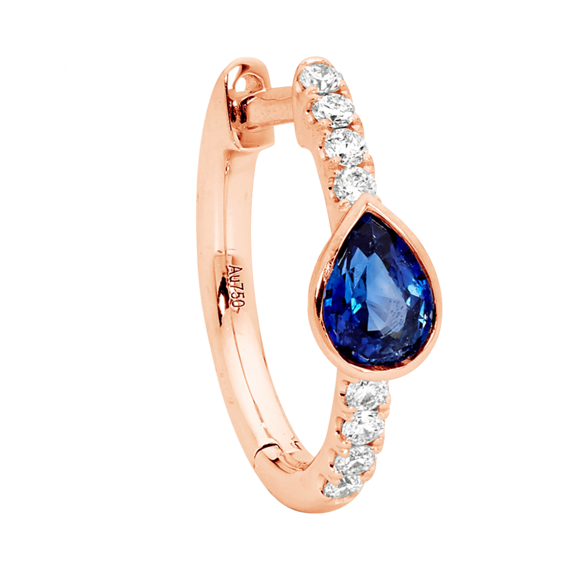 Pear Shape Sapphire Hoop Earrings