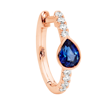 Pear Shape Sapphire Hoop Earrings