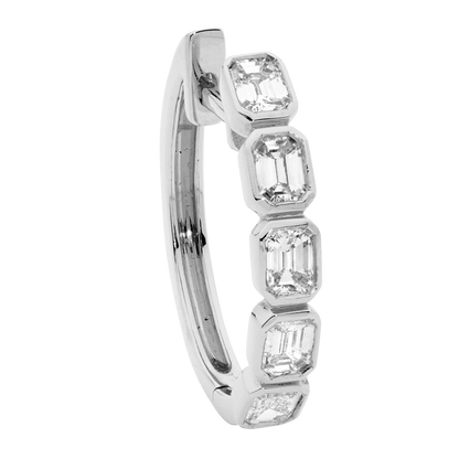 Emerald Cut Small Diamond Hoops