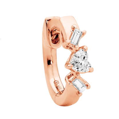 Small Baguette and Heart Shaped Hoops